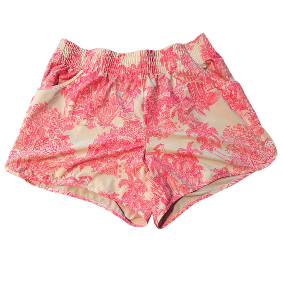 Lilly Pulitzer Pants - LILLY PULITZER PINK AND WHITE LUXLETIC SHORTS